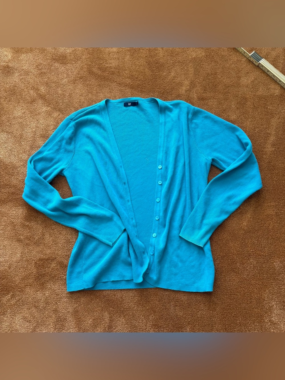 GAP Women's Turquoise Blue Button-Up Cardigan
